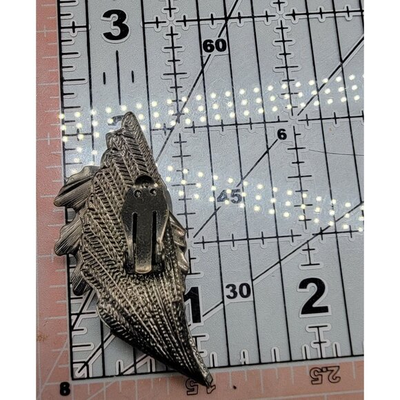 Winged Large Rhinestone Clip On Earrings Artisan Steampunk Gold-Brown Vintage - Picture 8 of 8